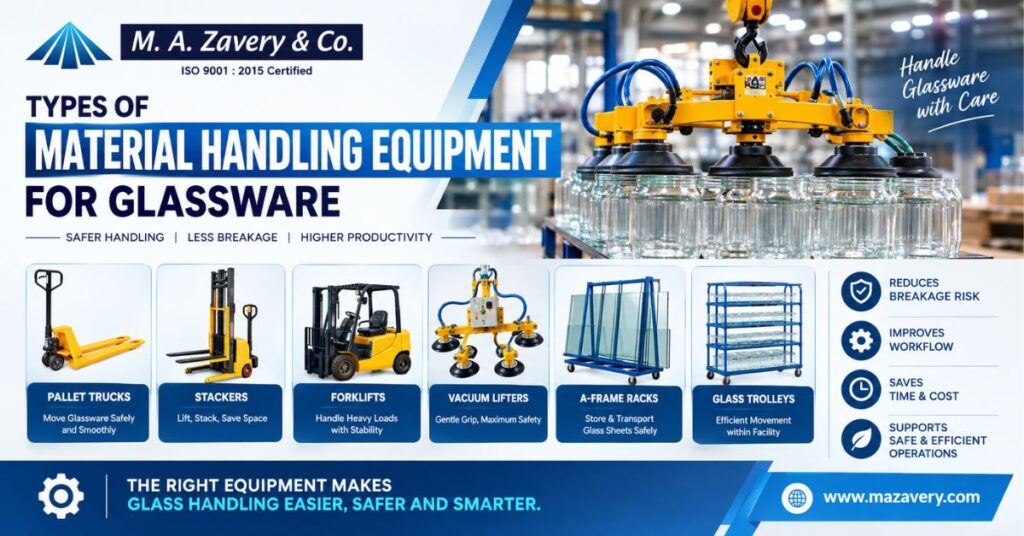 Types of Material Handling Equipment for Glassware_